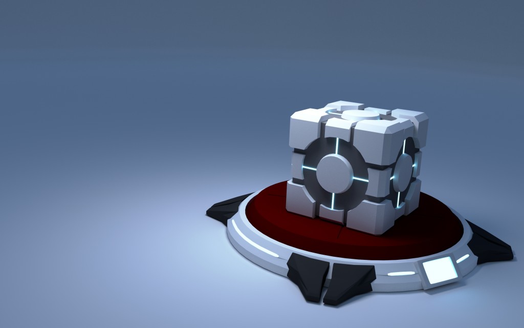 Portal Weighted Storage Cube with button preview image 1